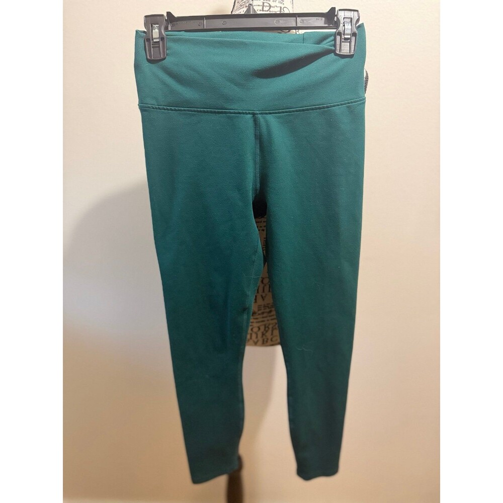 Fabletics PowerHold Leggings Dark Green Criss-Cross Back Size XS